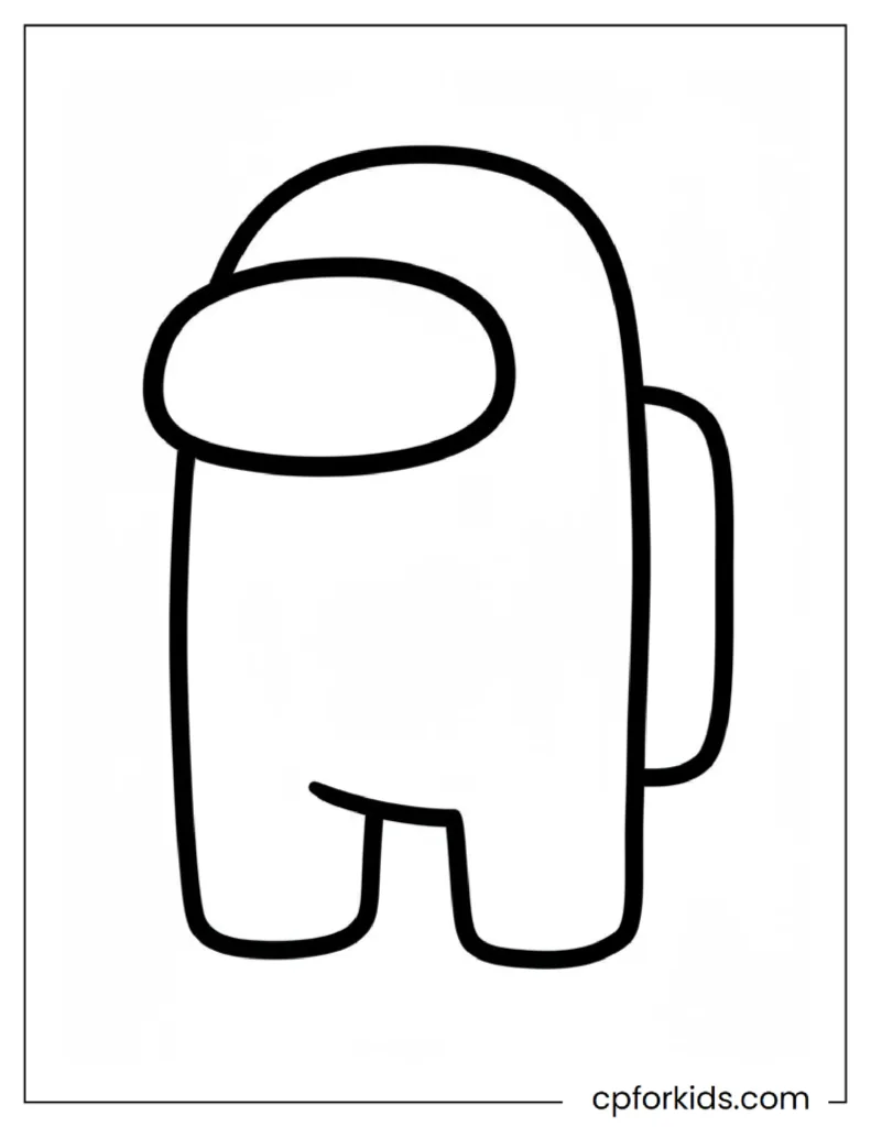 Among Us Coloring Pages 2 An Among Us captain character, ready to be colored, designed as an easy page for kids.