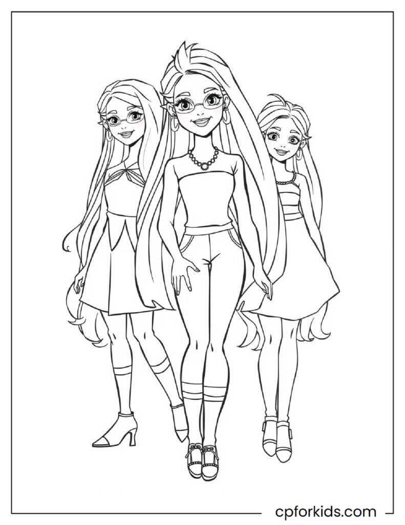 Barbie And Her Friends Pose In College Uniform