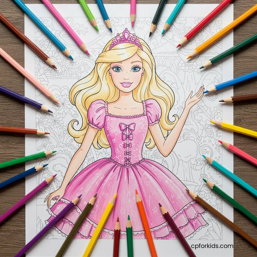 free printable barbie coloring pages for kids and adults