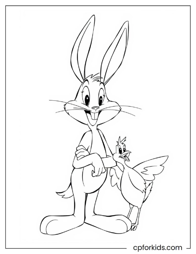 Bugs Bunny And The Cute Little Chicken Chatting