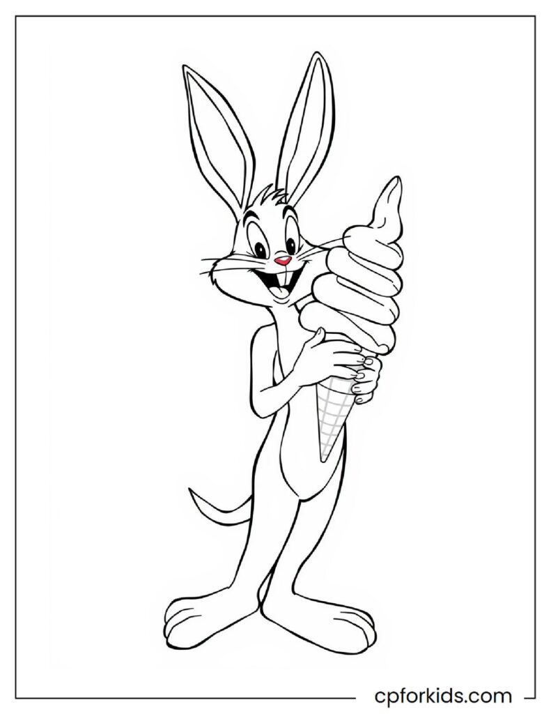 Bugs Bunny Gets a Giant Ice Cream To Protect Himself From The Hot Weather