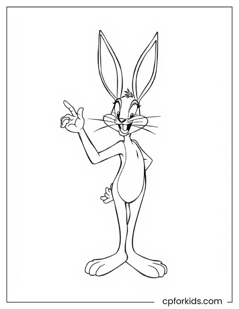 Bugs Bunny Hides Something Behind His Back With His Hand And Makes a Victory Sign With His Other Hand
