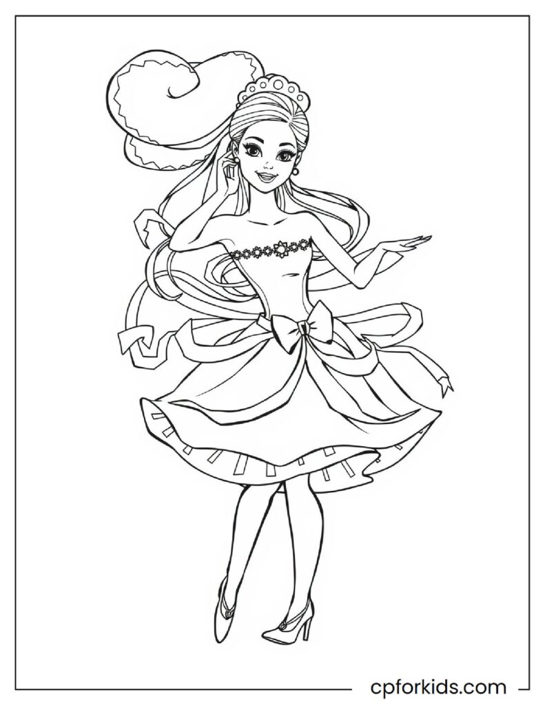 Disney's Most Beloved Princess Barbie With Her Stylish Outfit With Ribbon Details