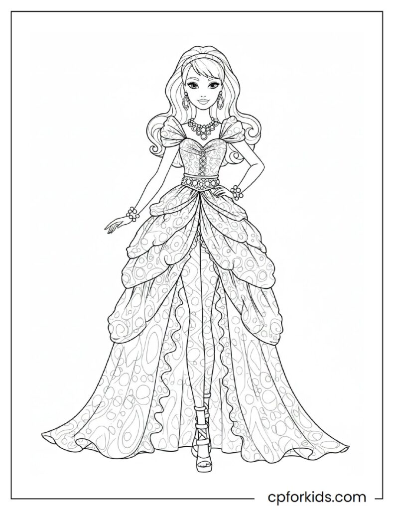 Fashion Barbie Coloring Pages Printable