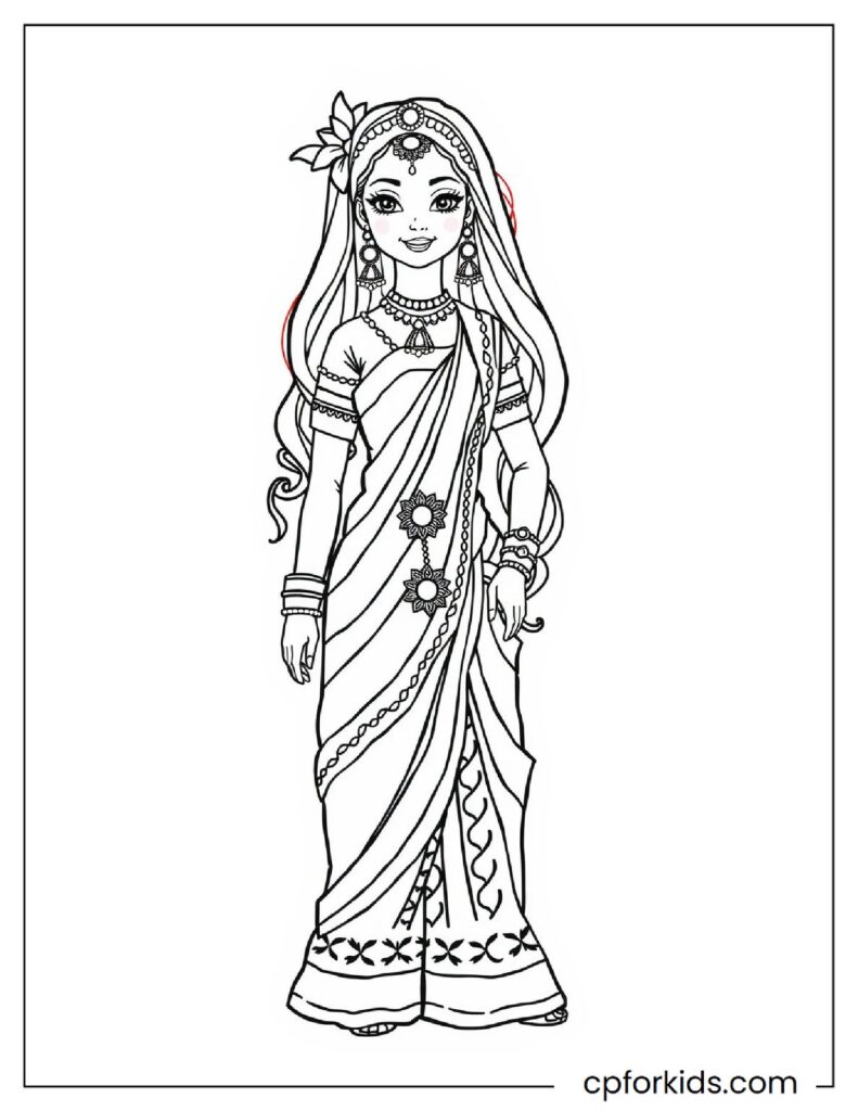 Princess Barbie Wearing Traditional Indian Outfit