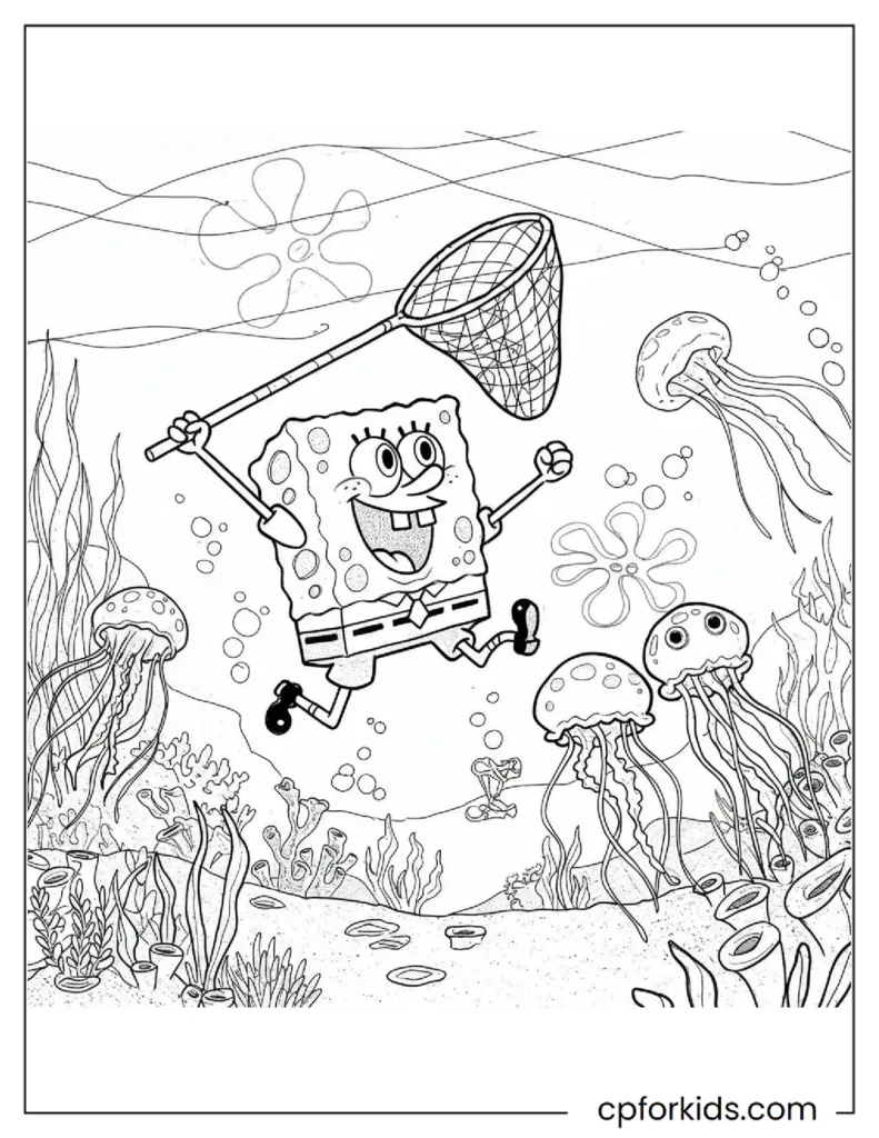 Spongebob Catches Jellyfish