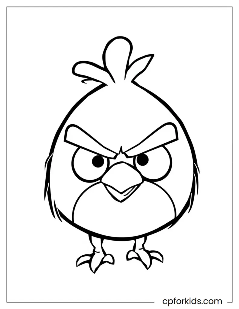 Angry Birds drawing with a white background prepared for fans and bird drawing lovers.