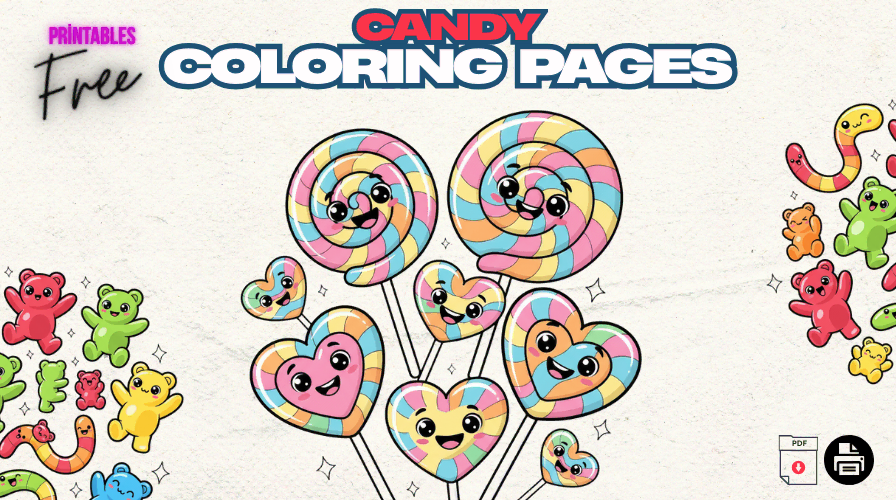 Candy Coloring Pages – Free Printable PDF