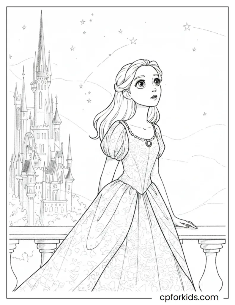 A collection of coloring pages of castle princess Cinderella made for fans.