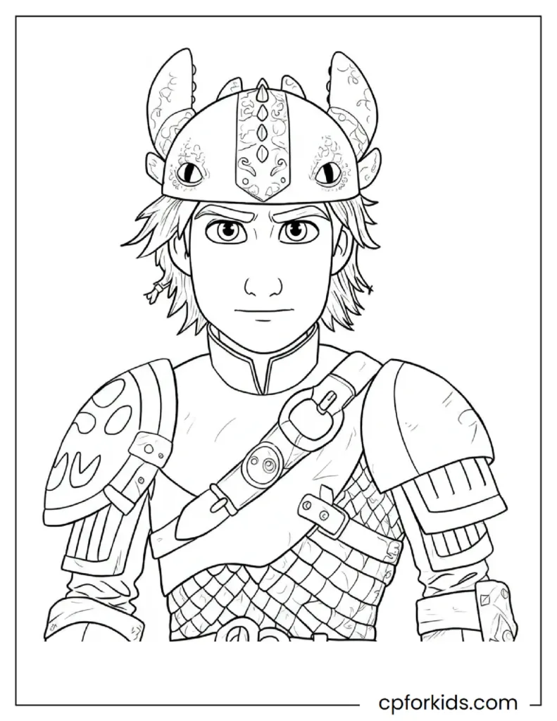 How To Train Your Dragon Coloring Pages 8 Hiccup and His Fancy Dragon Armor Coloring Sheet