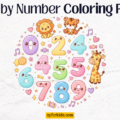 Color by Number Coloring Pages (1 to 10) for Early Learning 28 Cute color by number coloring pages featuring numbers 0-10 a lion, tiger, and giraffe for kids.