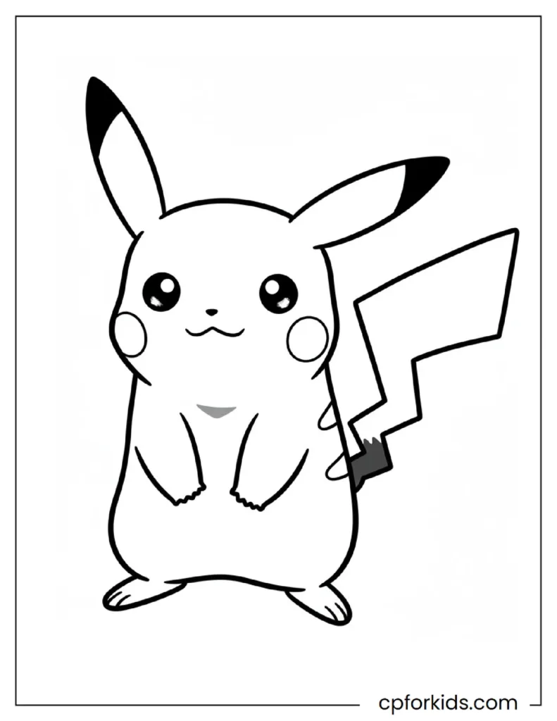 Pikachu Coloring Pages Free Printable for Kids and Adults