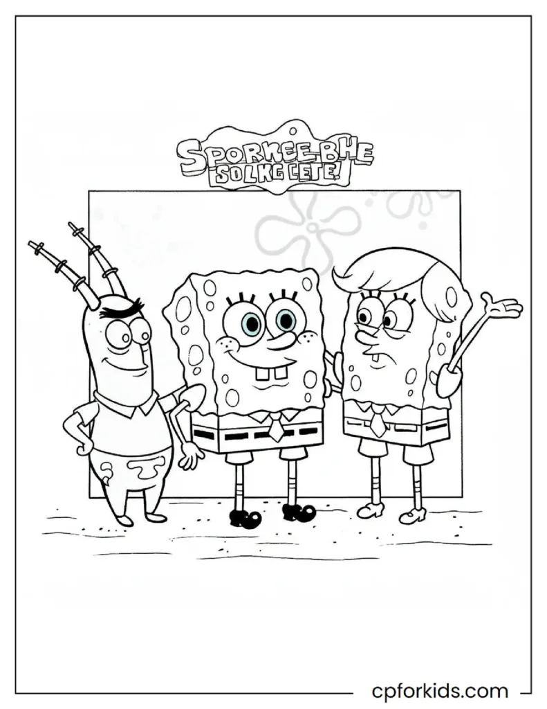Spongebob Plankton And Karen Coloring Sheets