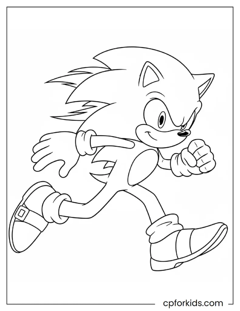 Best Sonic Coloring Pages for Kids, Teens & Adults 9 Sonic Movie Coloring Page featuring a scene or character from the latest films.