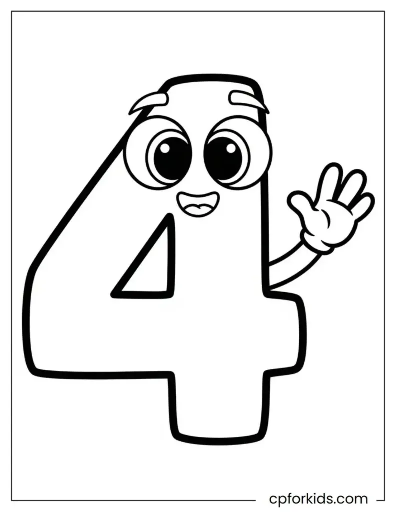 Cute printable coloring page for kids, size 4.