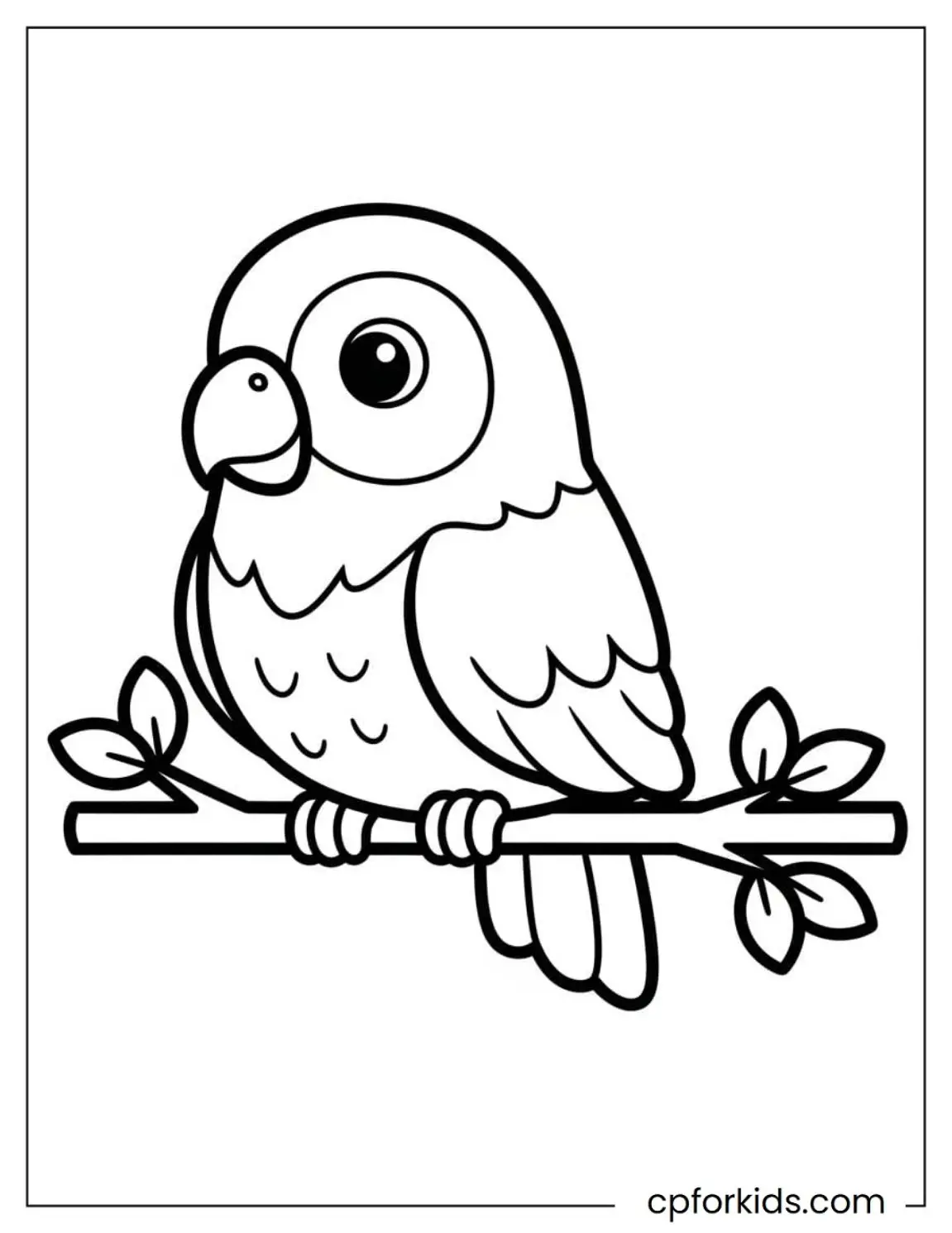 Parrot perched on a leafy branch