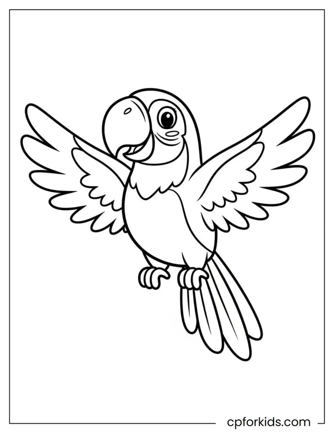 Macaw with a large curved beak