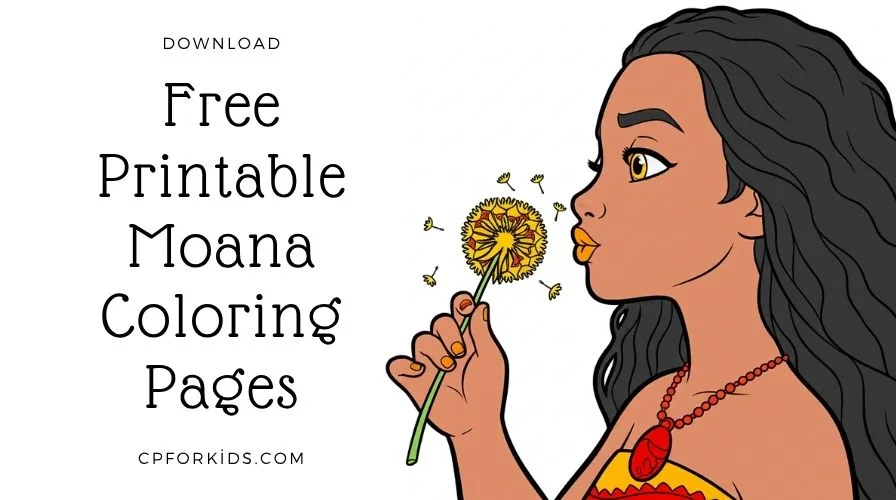 Free printable Moana coloring pages in PDF format for kids with fun and easy designs.