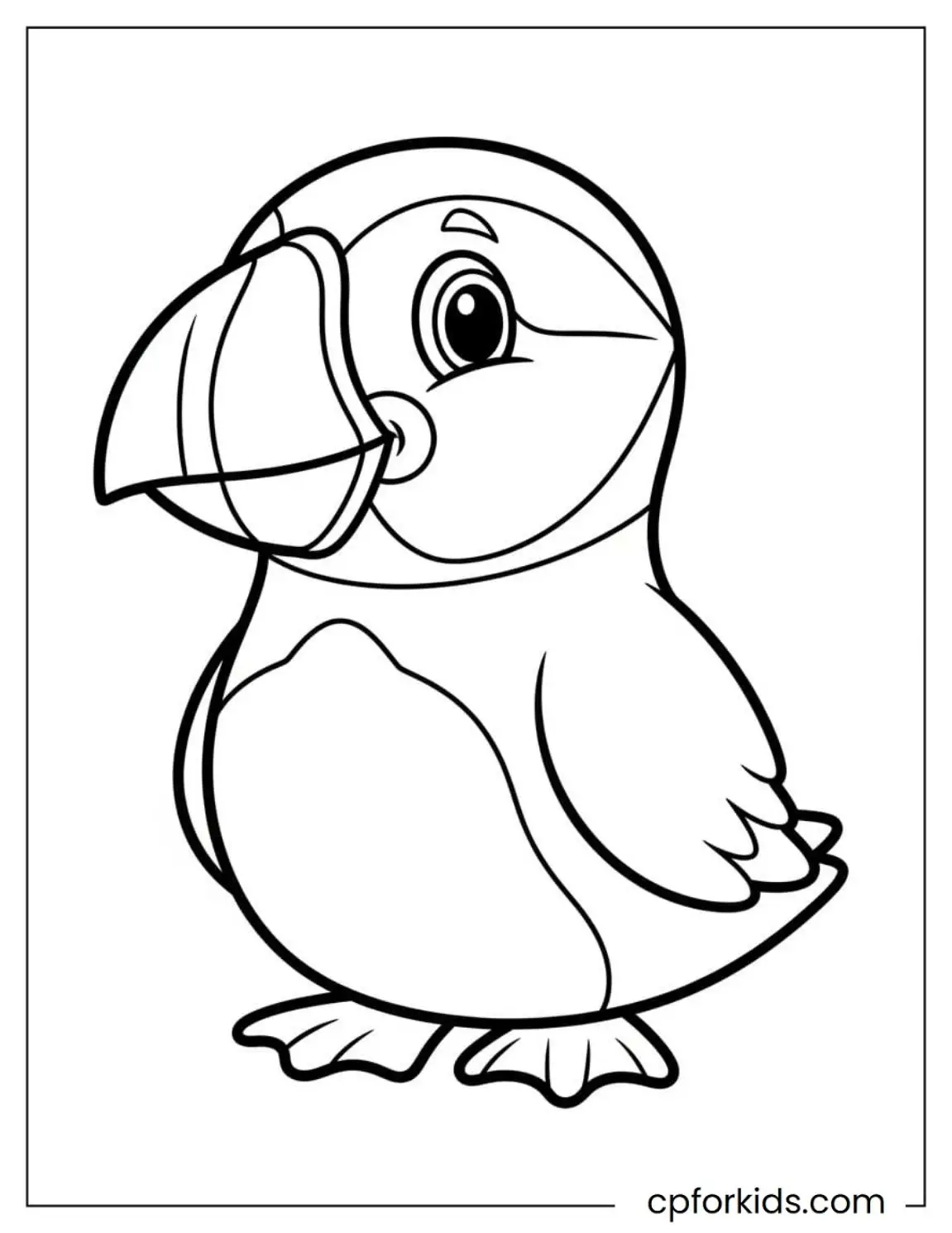Puffin standing upright