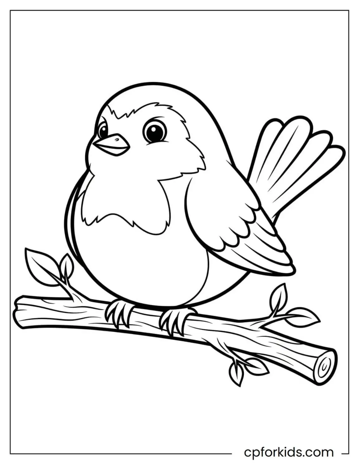 Robin perched on a tree branch
