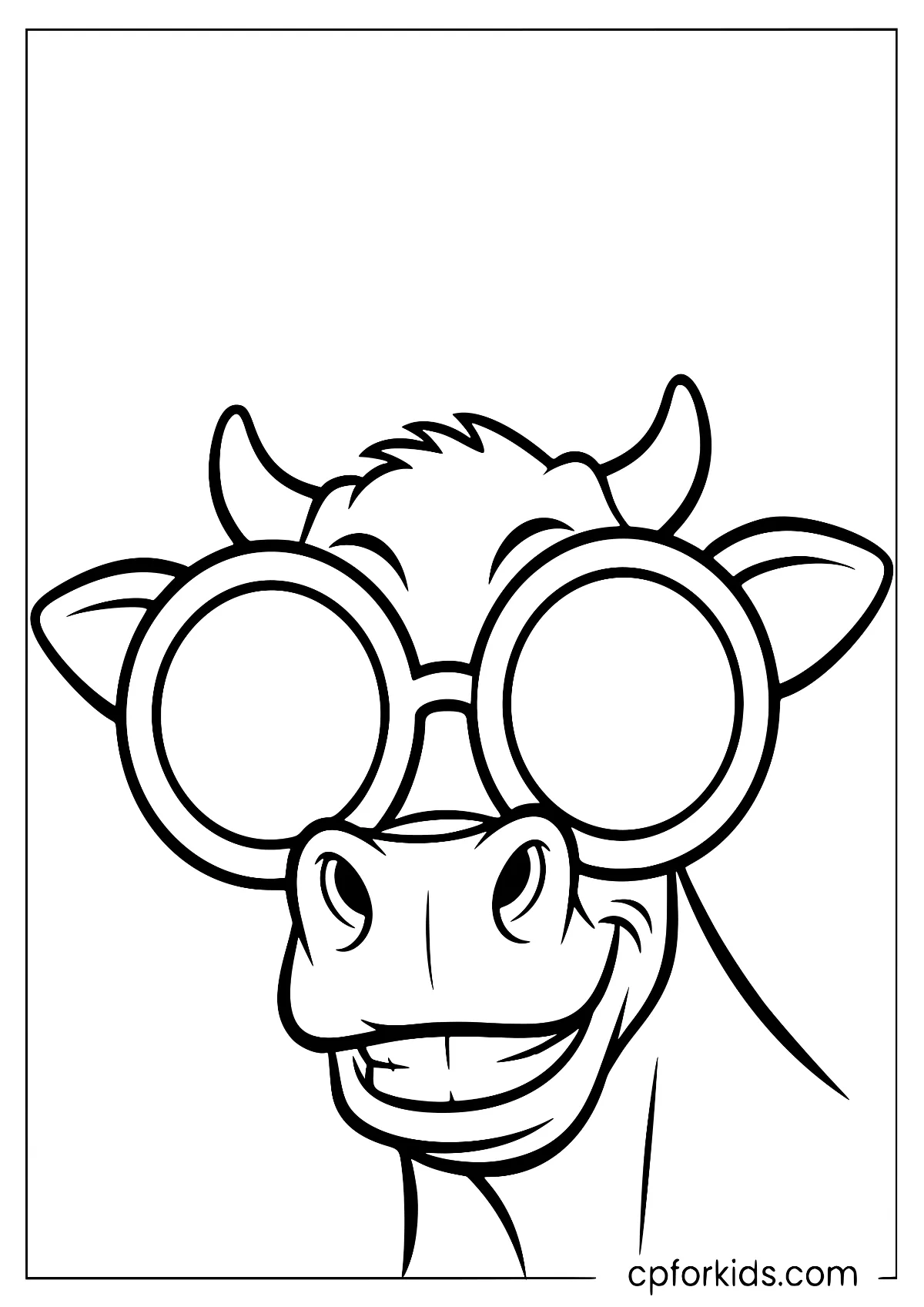 Cow wearing sunglasses in a relaxed summer pose