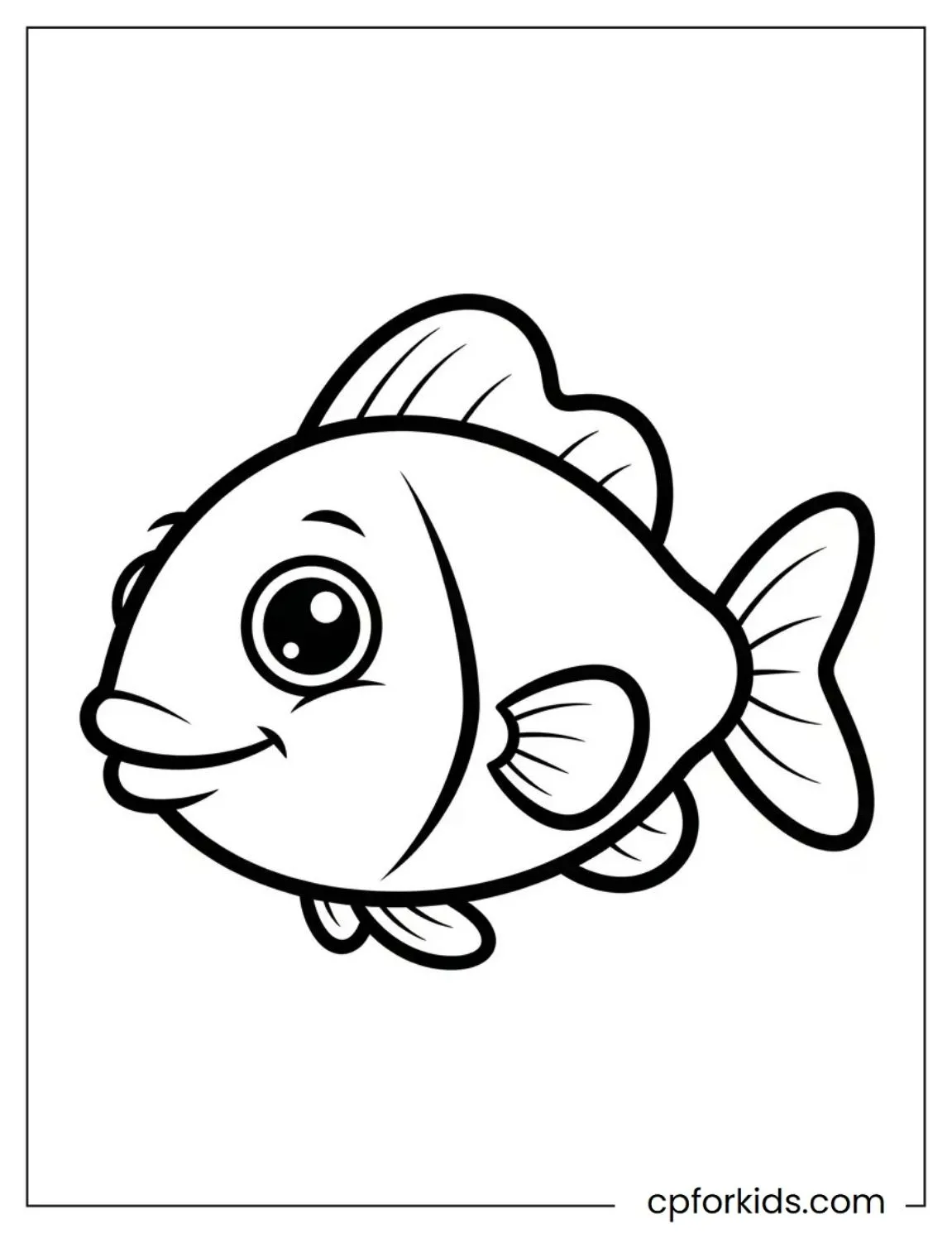 Cute fish with small fins and simple body
