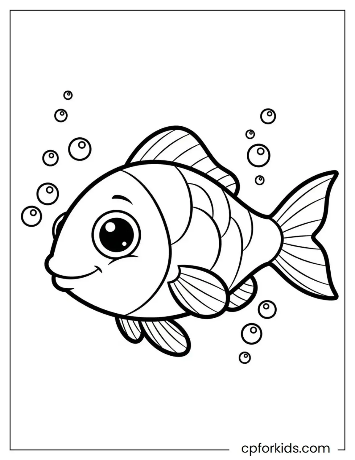 Cute fish blowing bubbles from its mouth