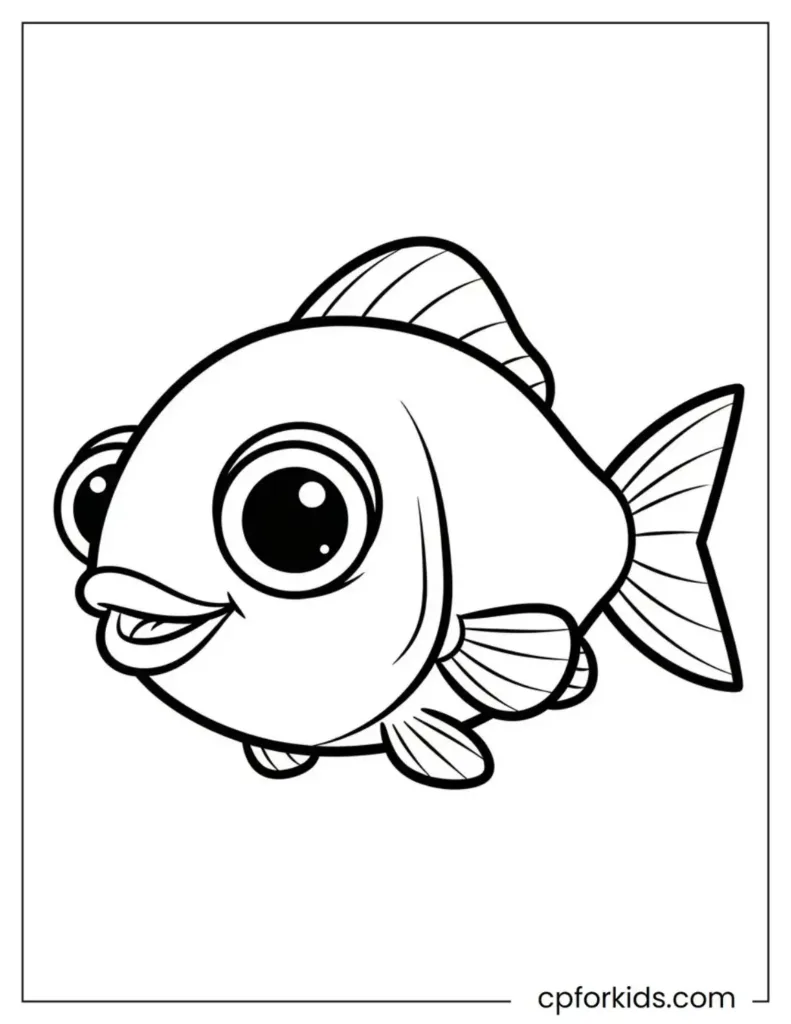 50+ Free Printable Fish Coloring Pages for Kids & Adults (PDF Download) 5 A big round-eyed cute fish coloring design.