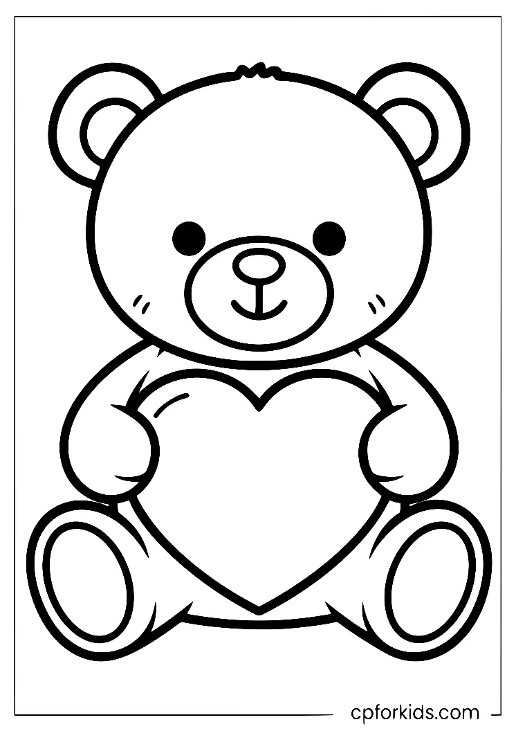 Simple bear outline with large open shapes for toddlers