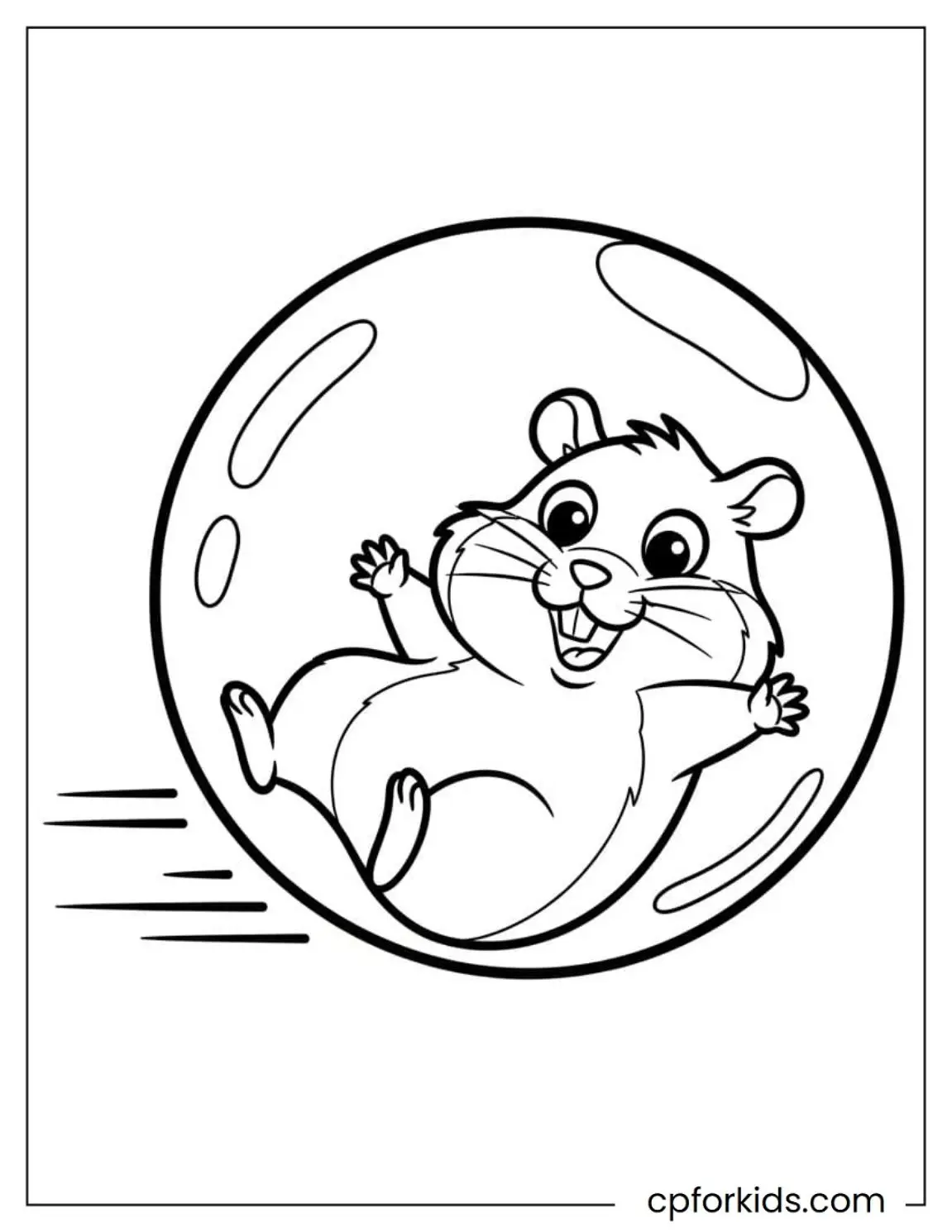 Hamster rolling inside a clear exercise ball