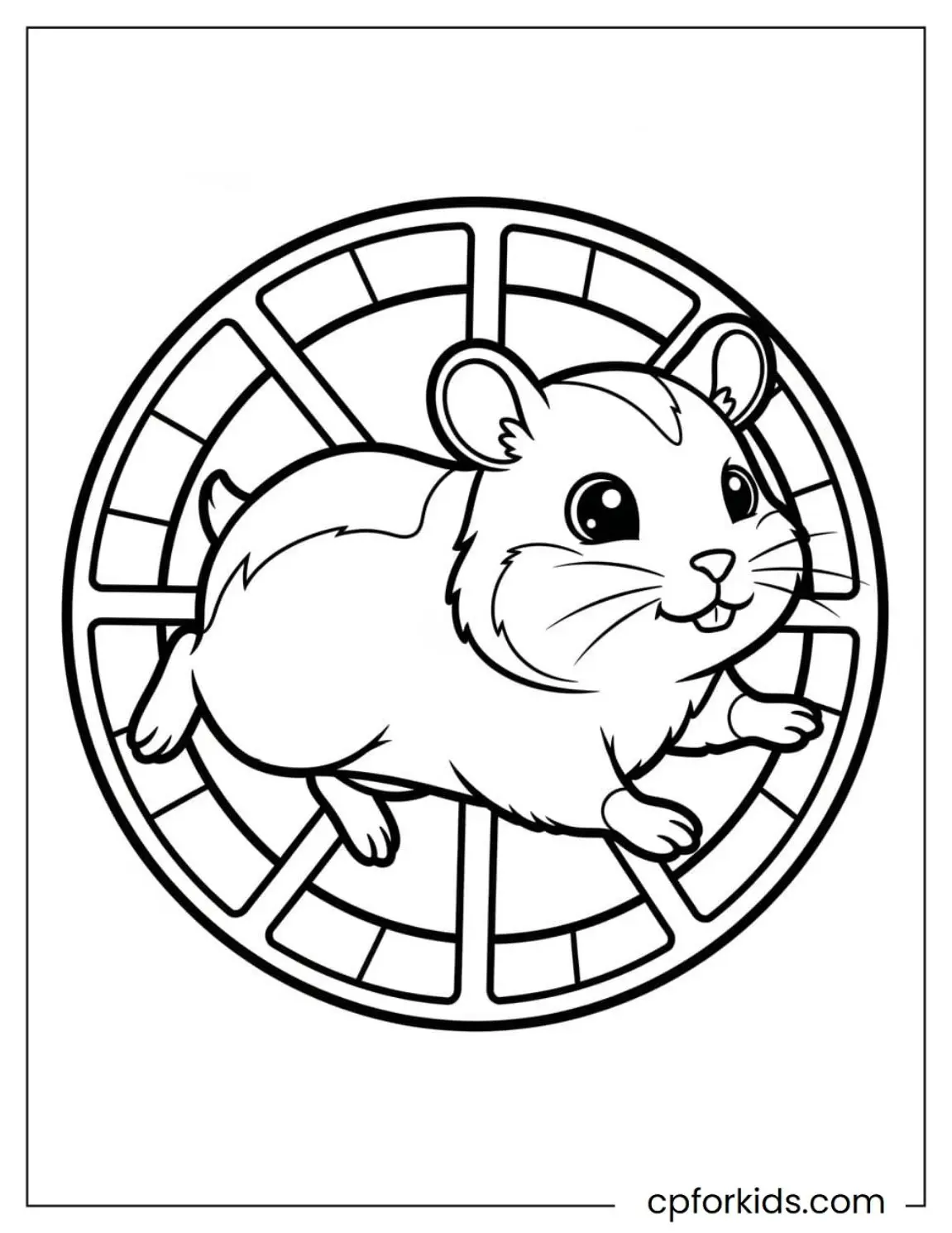 Hamster running inside a large exercise wheel