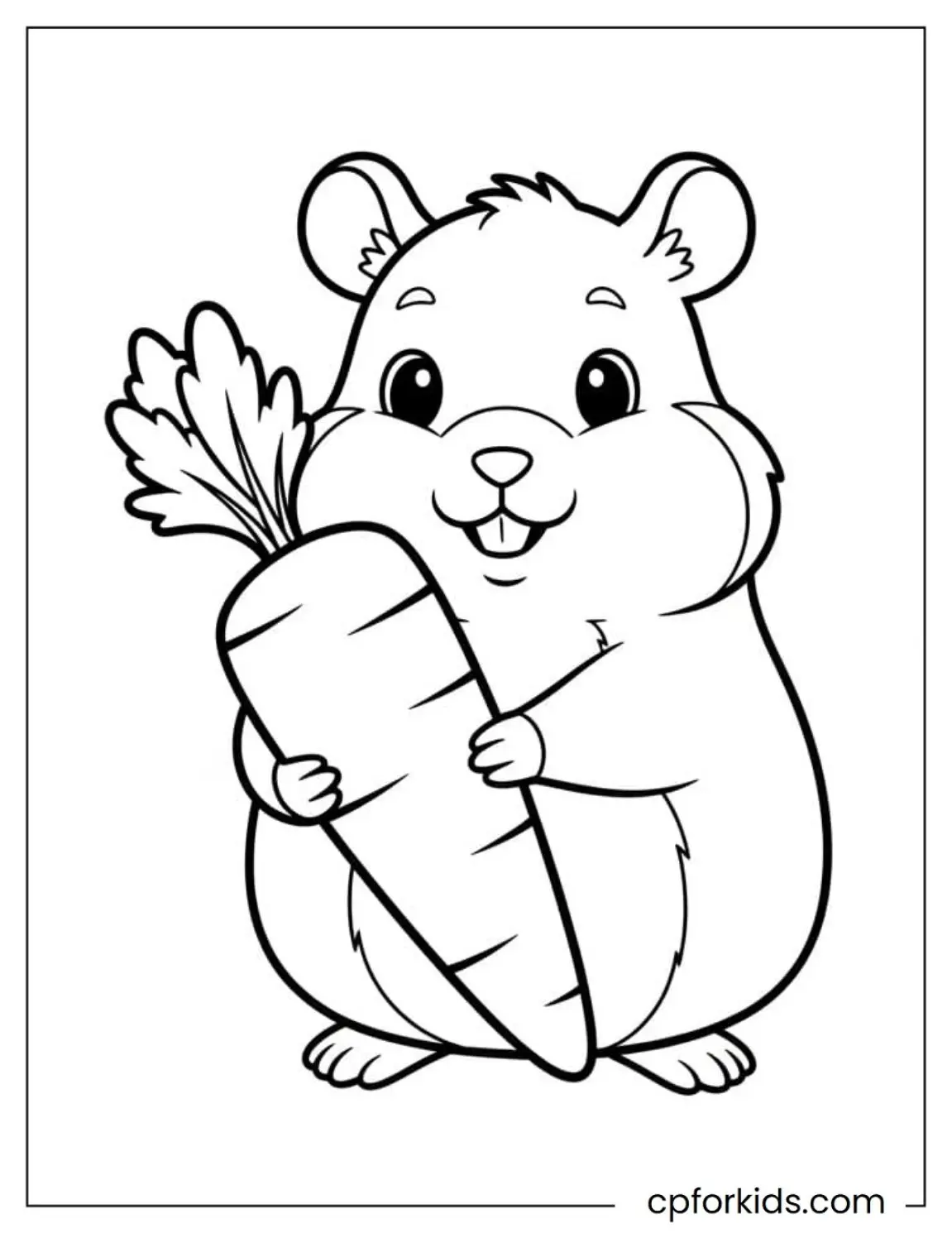 Hamster holding carrot almost as tall as itself