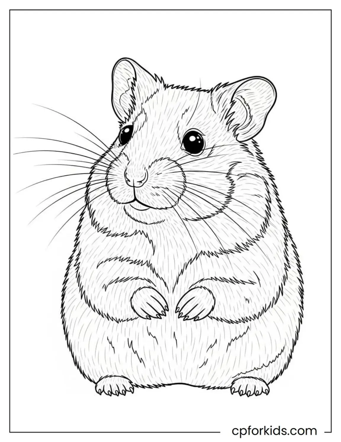 Realistic hamster standing with visible paws and whiskers