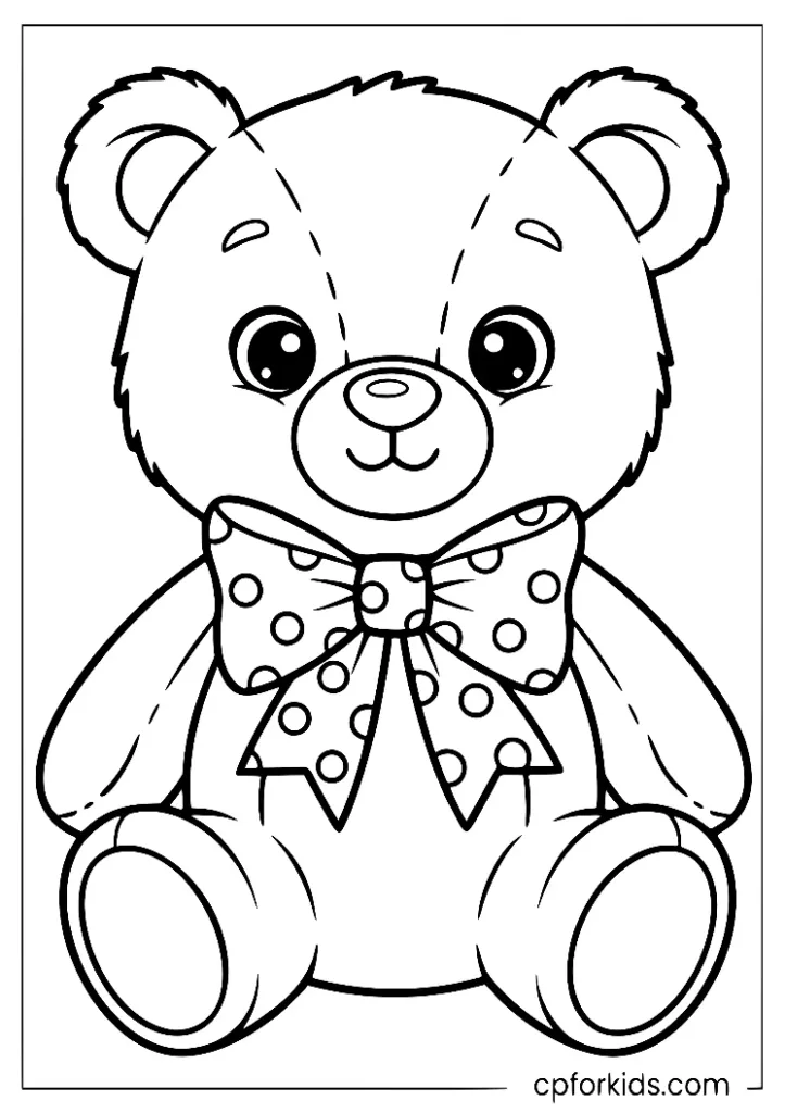 Teddy bear coloring sheet for preschool