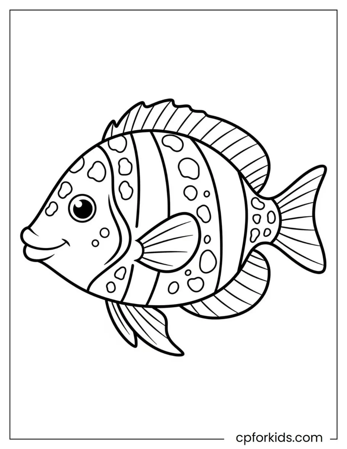 Tropical fish with bold patterns across fins