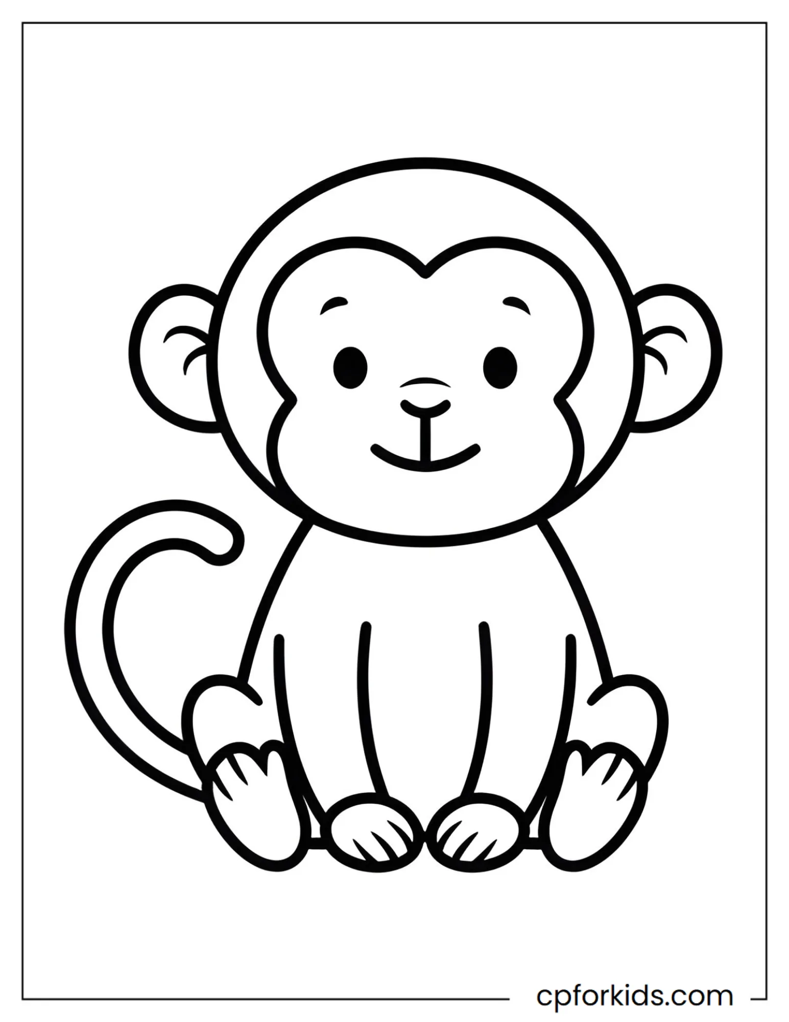 Basic full-body monkey drawn with simple outlines
