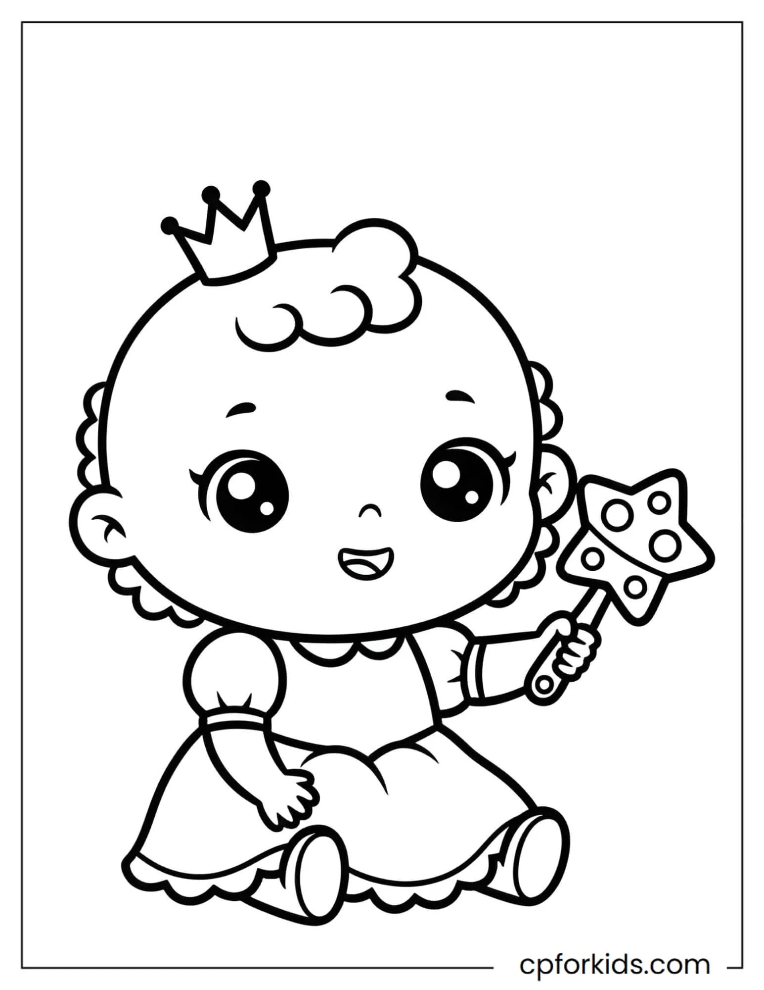 Baby Princess with a Rattle
