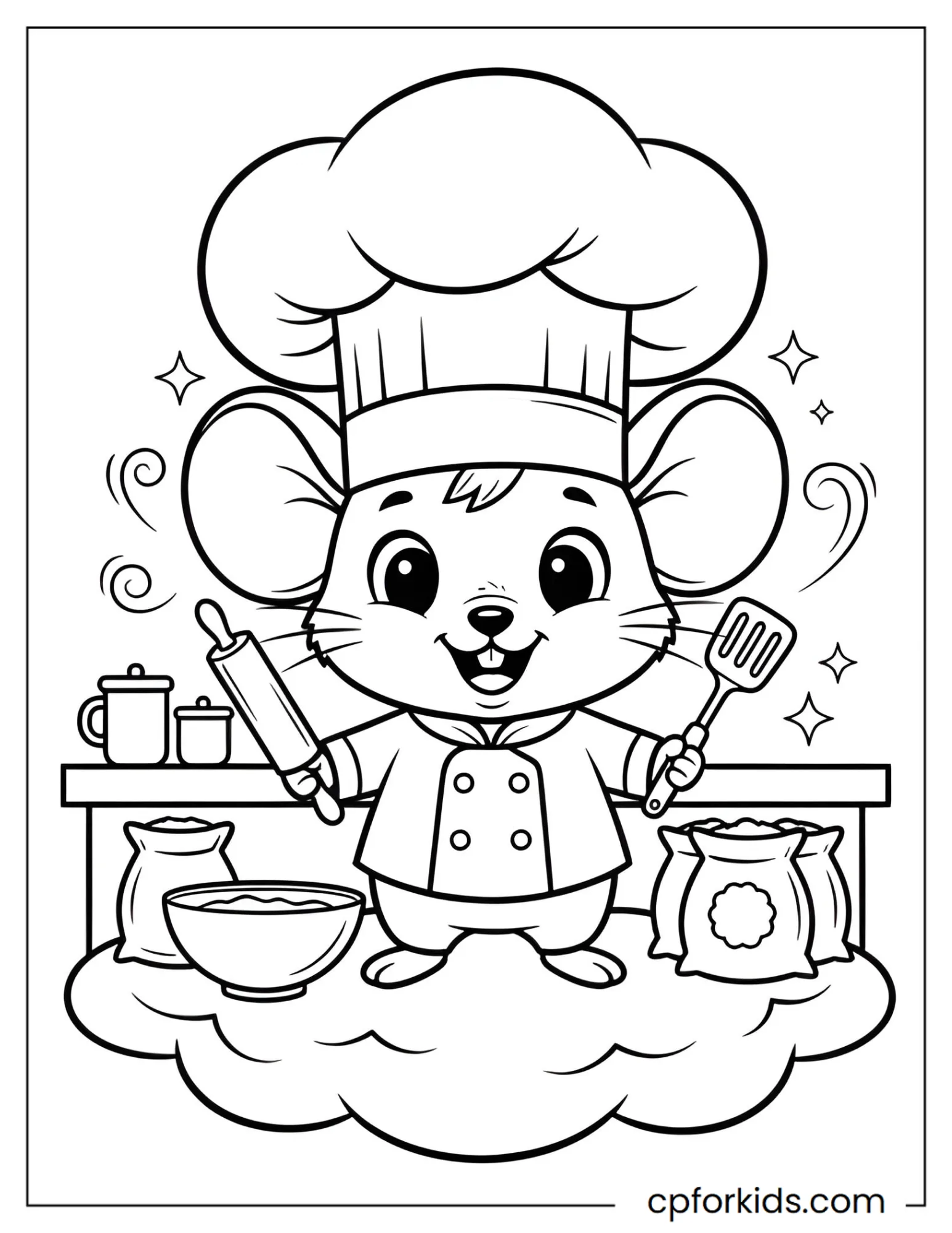 Chef Mouse in the Kitchen