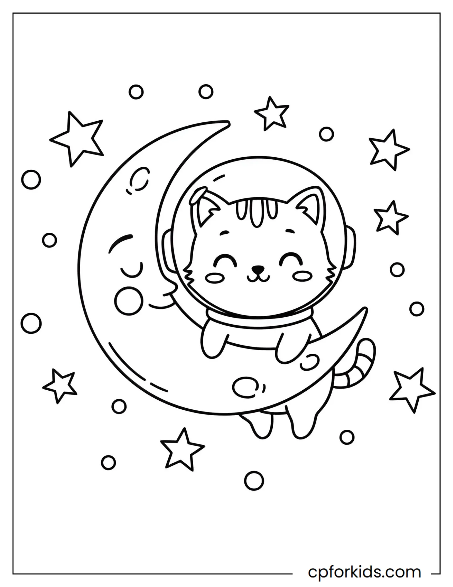Cat Astronaut on the Moon