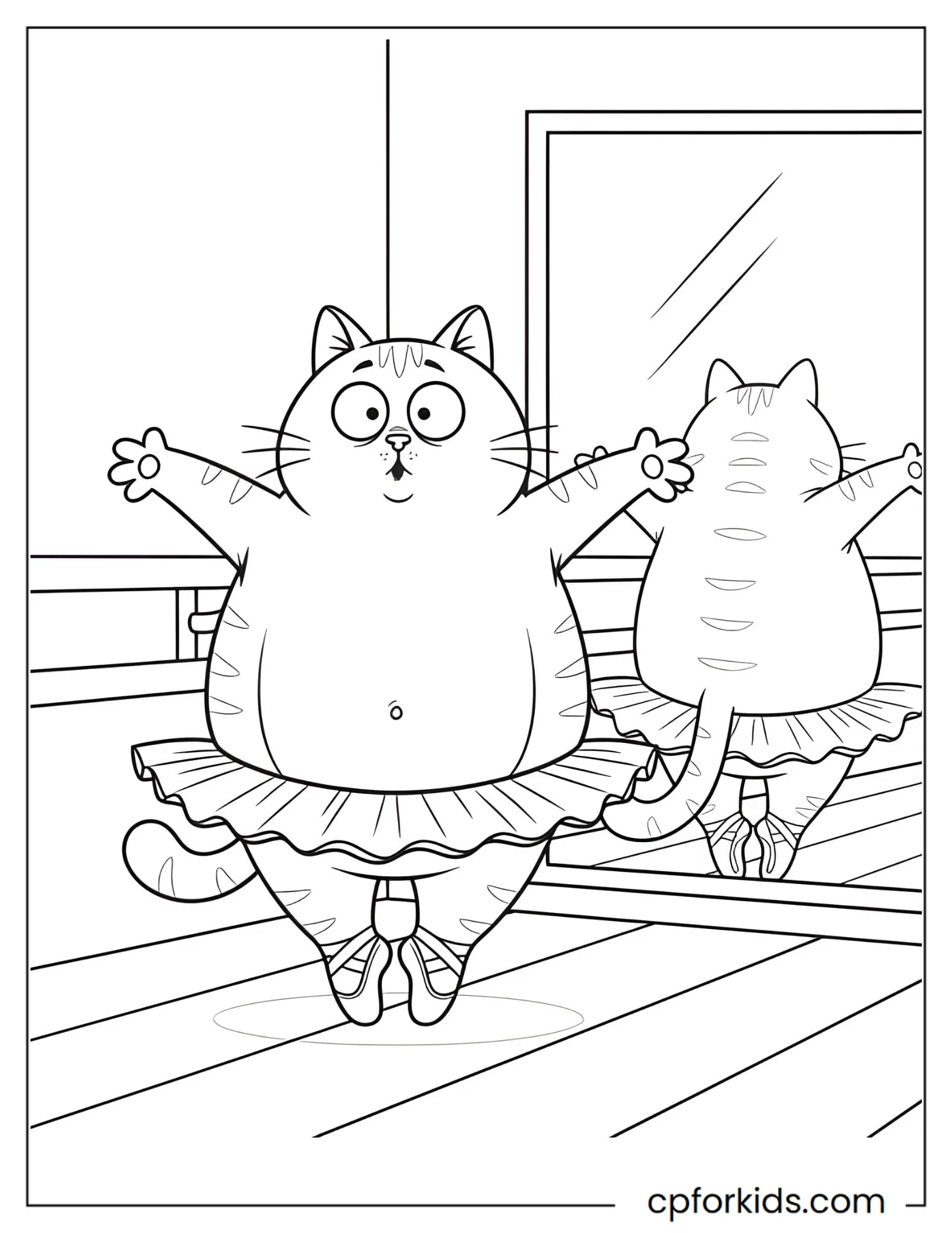 Cat Attempts Ballet in a Tutu