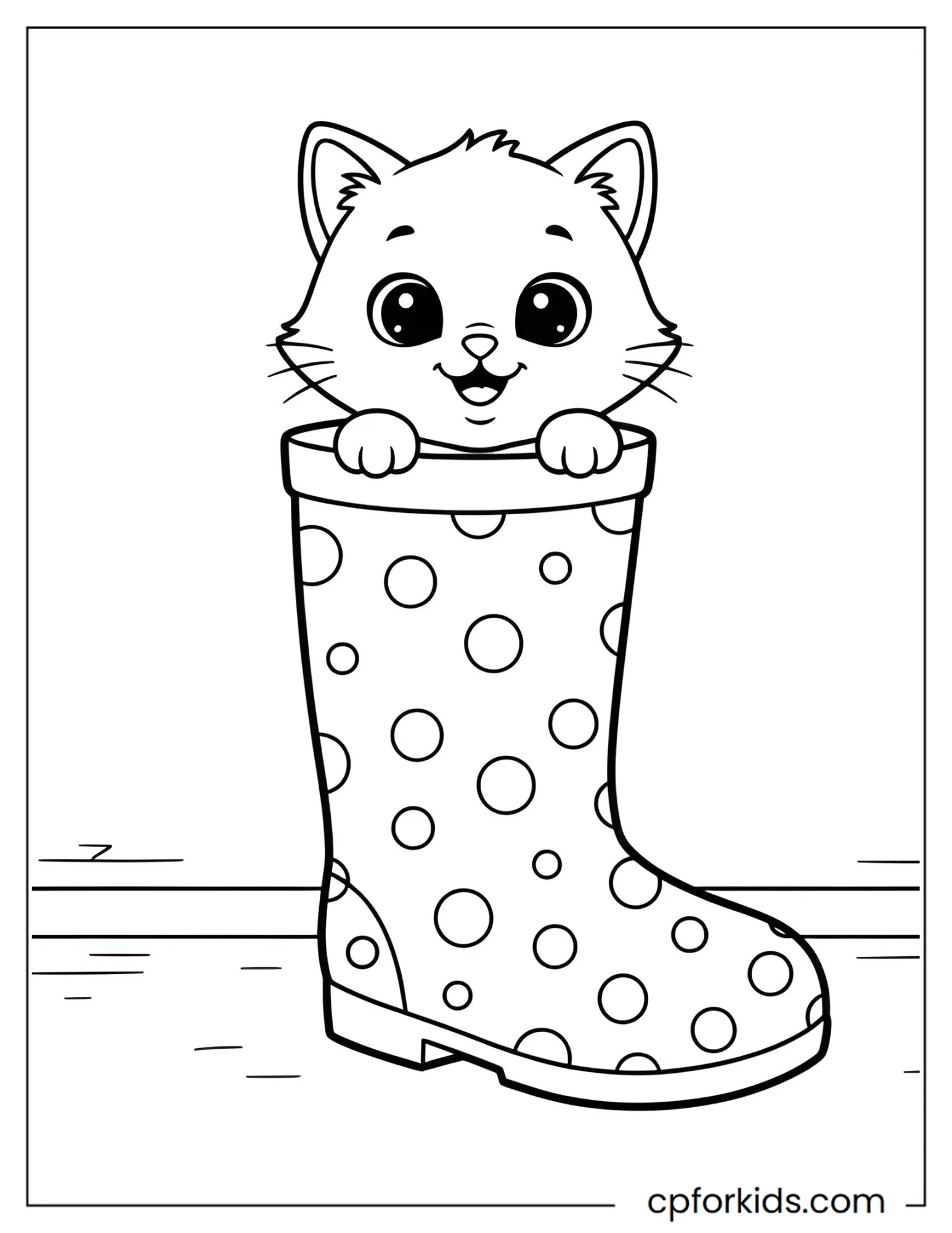 Kitten Peeking Out of a Boot