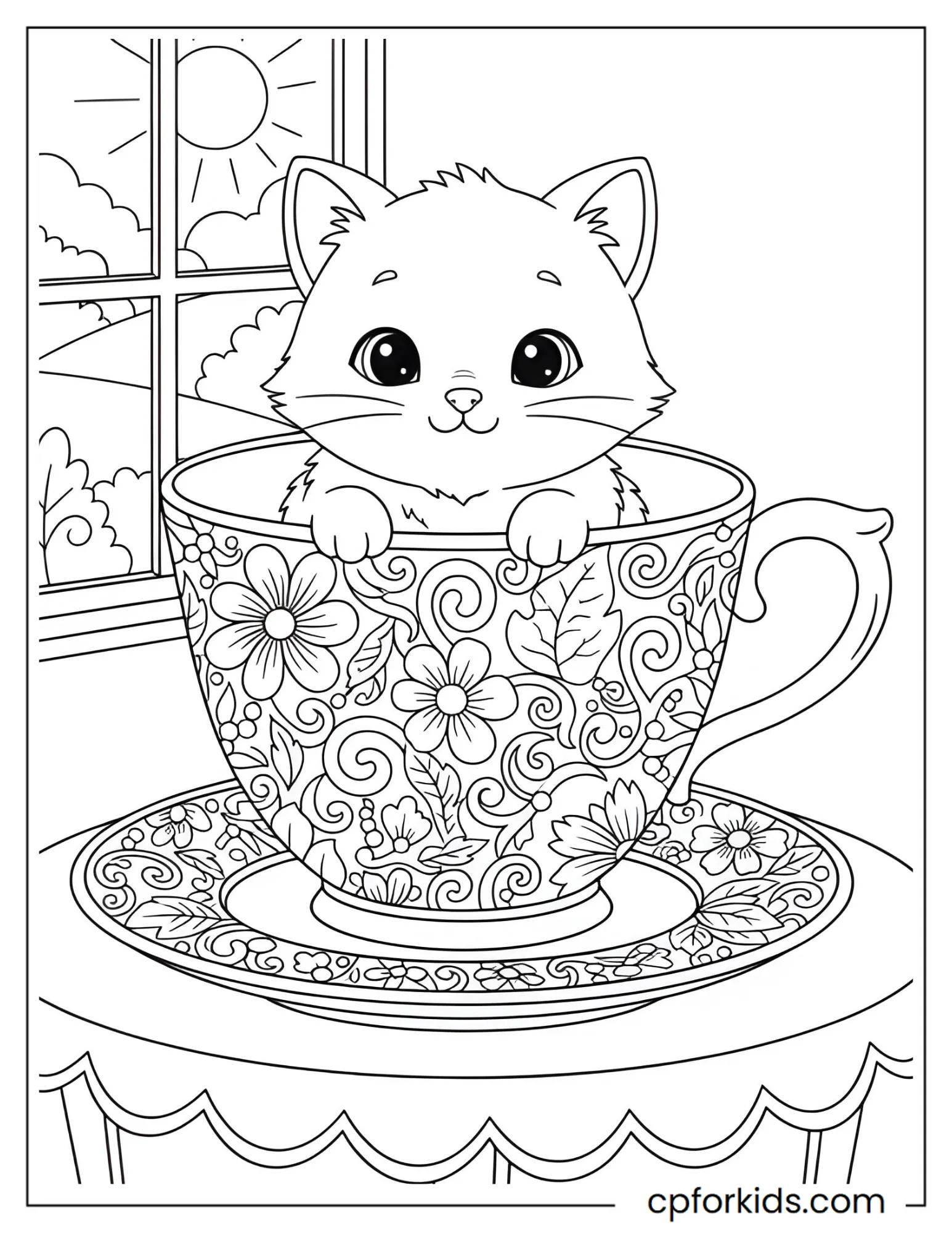 Kitten Sitting in a Teacup