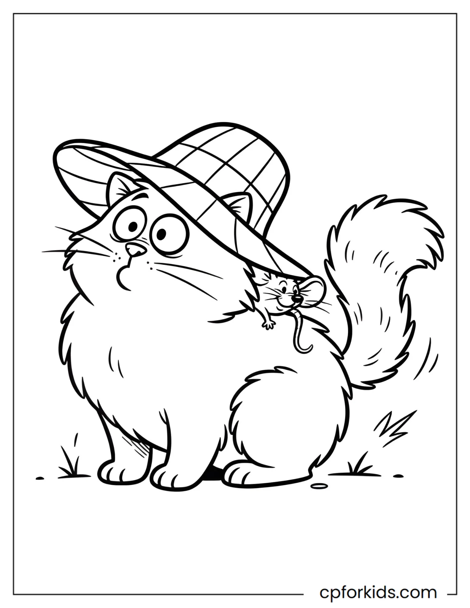 Mouse Hiding Under a Cat's Hat