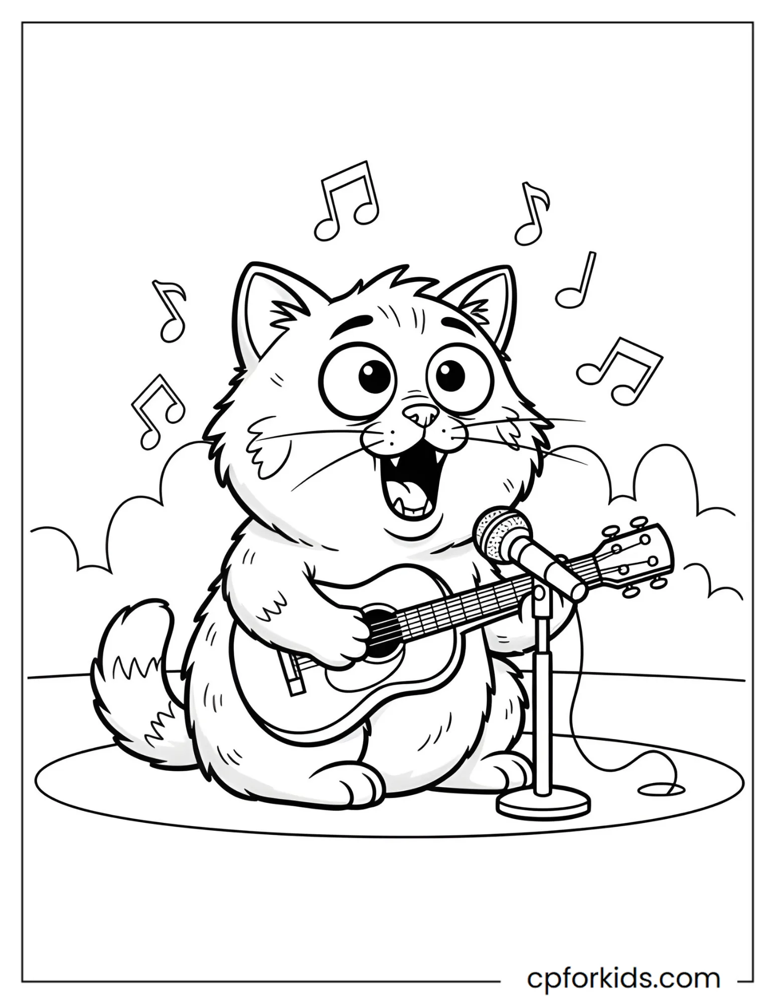 Cat Playing a Guitar