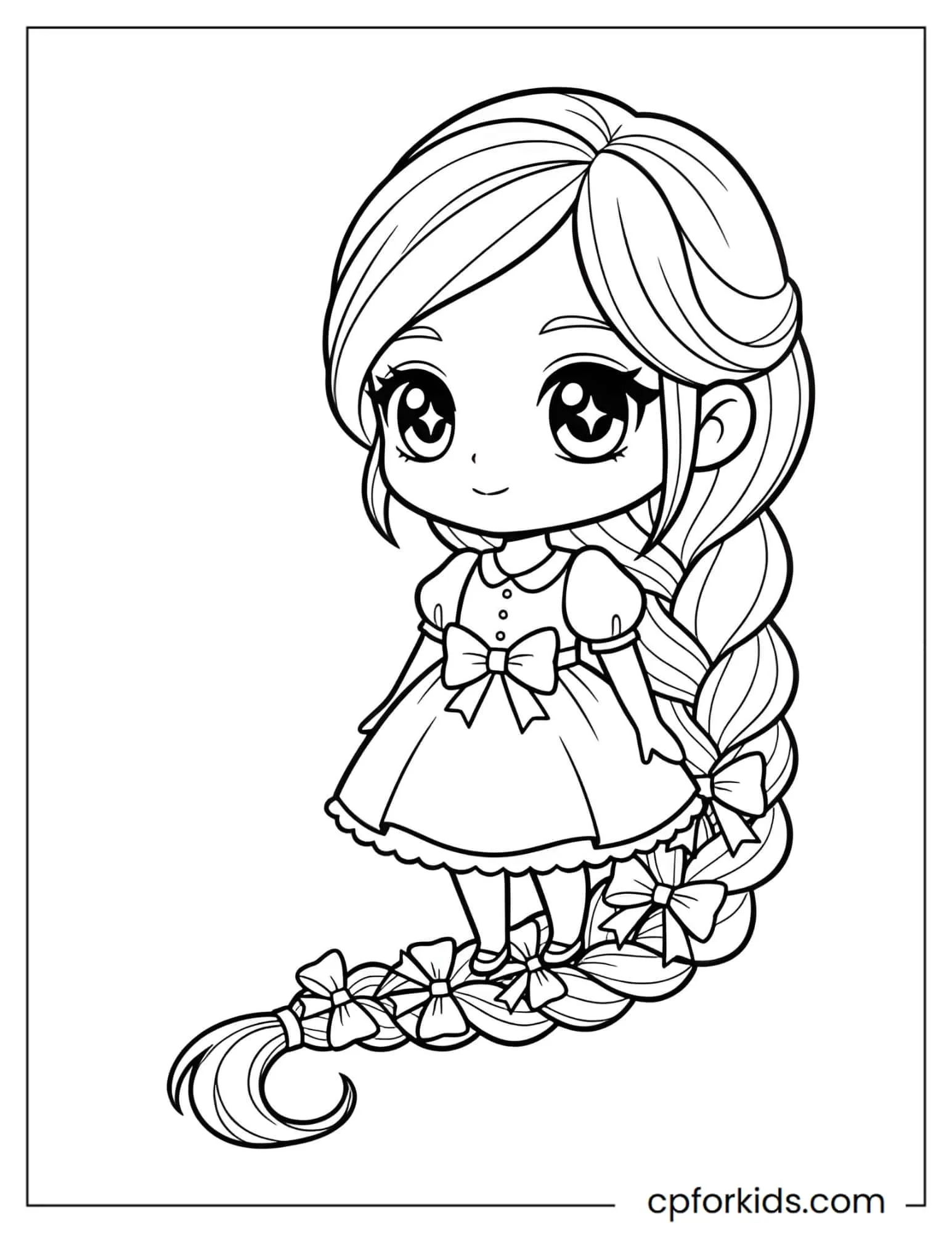 Chibi Princess with a Long Braid