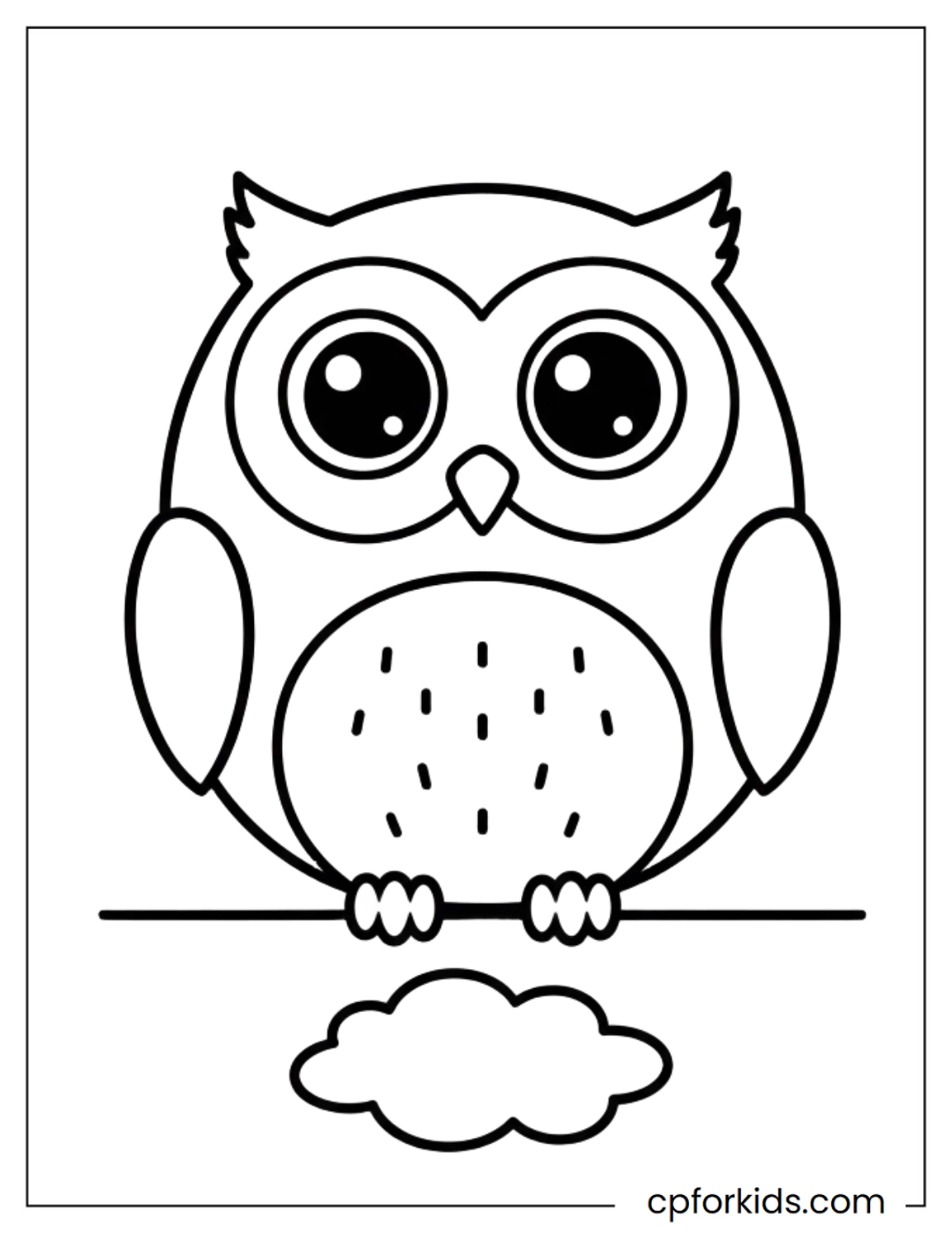 Simple round owl with bold outlines