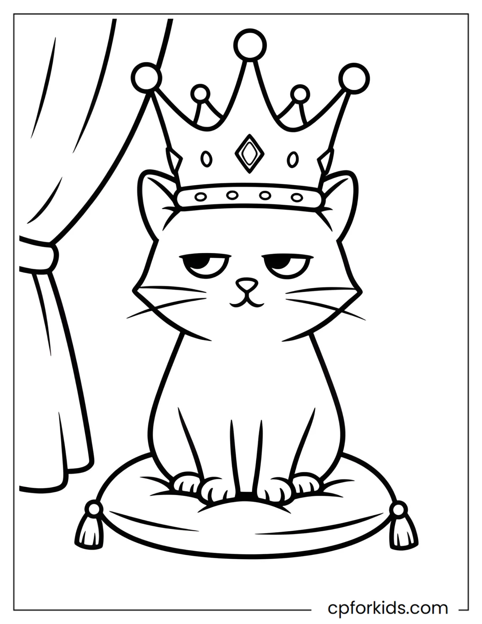 Royal Cat Wearing a Crown