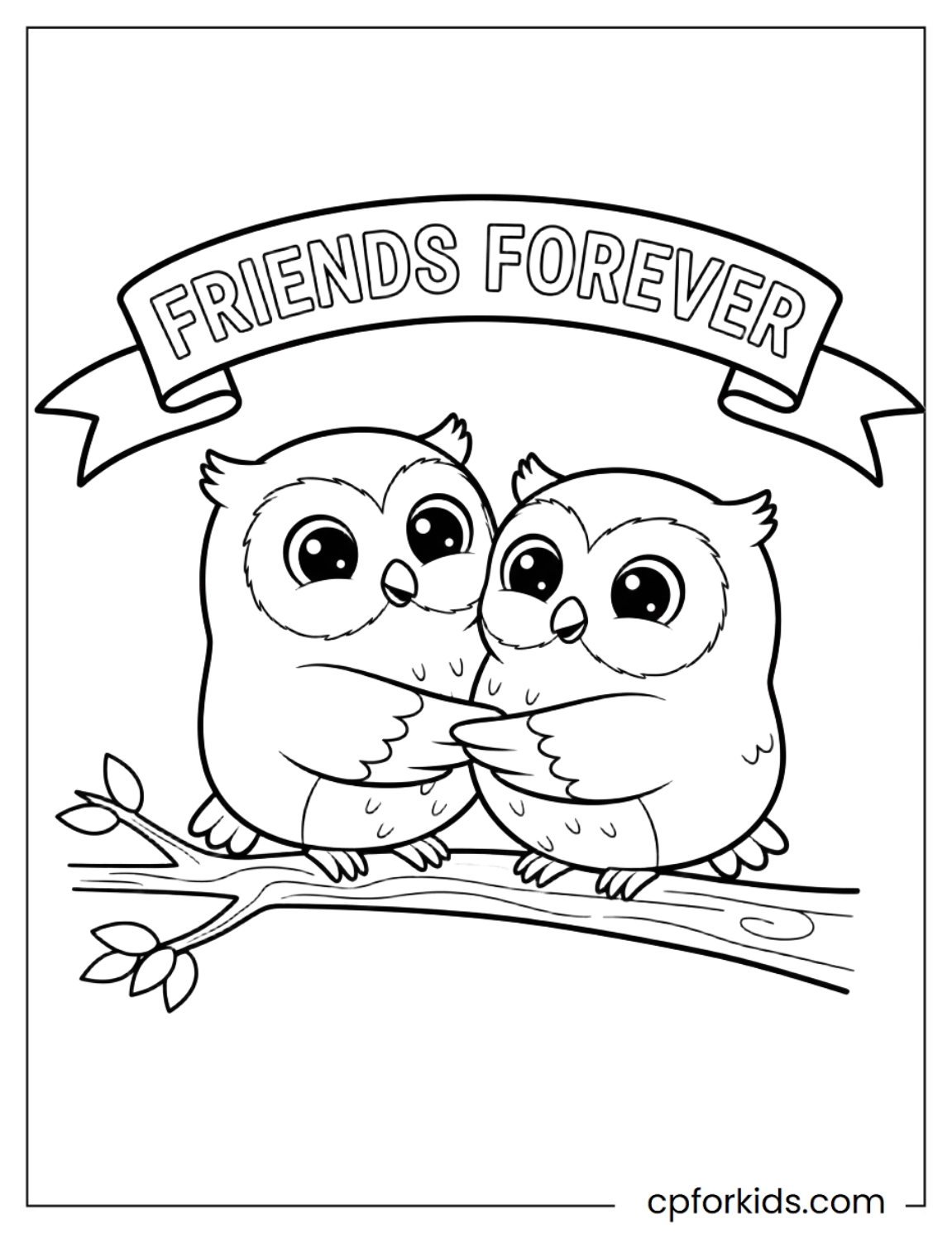 Two small owls hugging each other