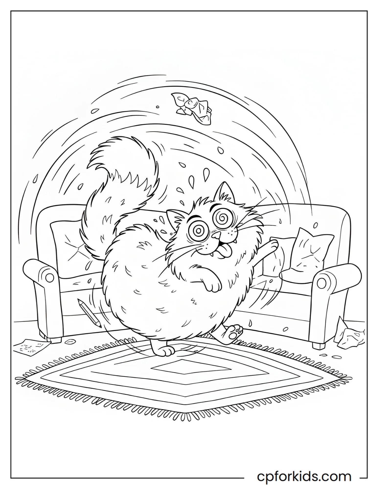 Dizzy Cat Chasing Its Tail