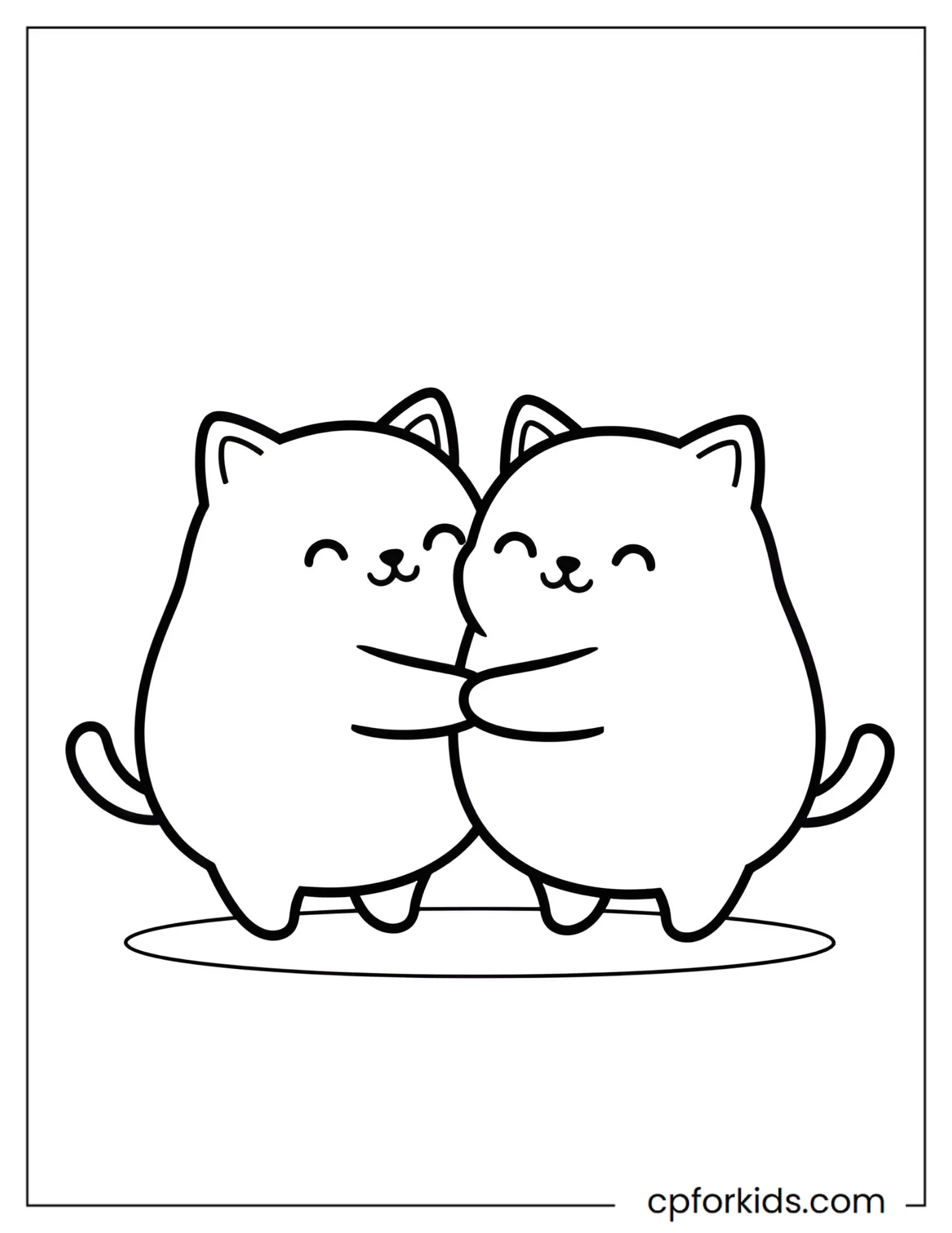 Two Cats Giving Each Other a Hug